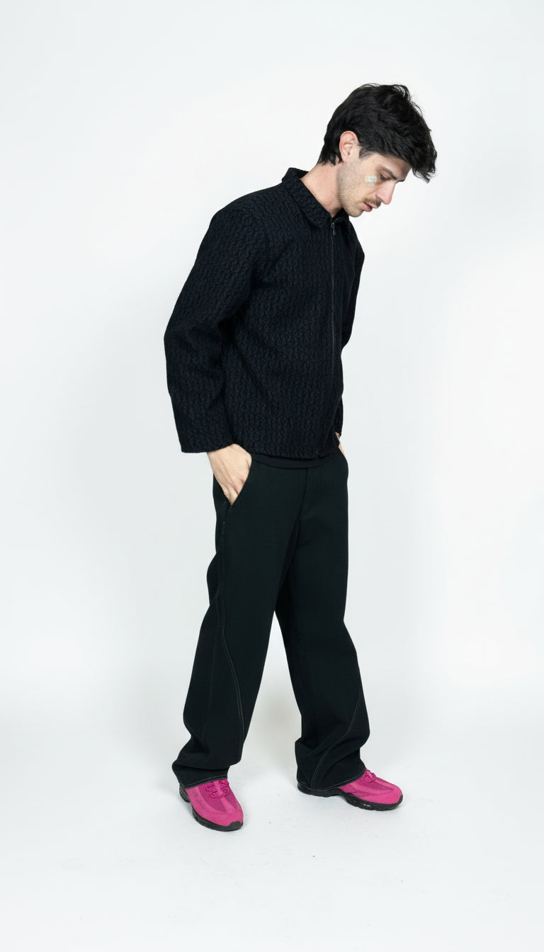 Handmade Painter Jacket - NUNZIA Black texture