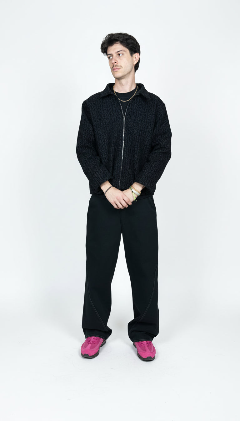 Handmade Painter Jacket - NUNZIA Black texture