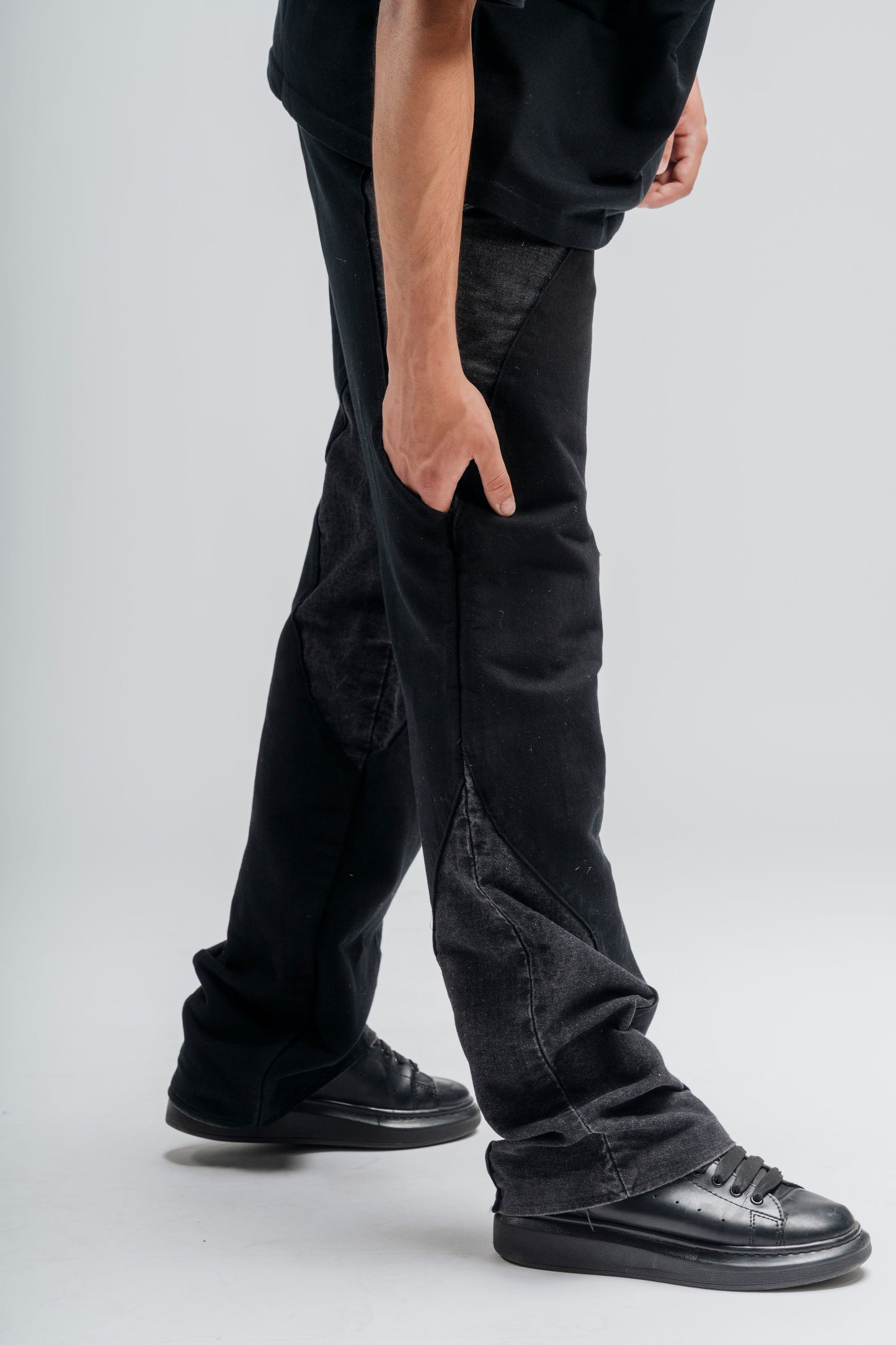 Double Layer Denim Pants by Noie Studio