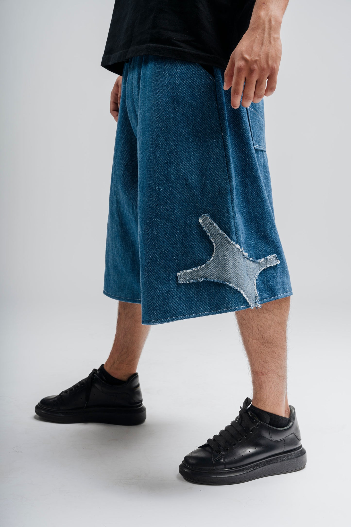 Baggy short in Blue Denim Custom made by Noie Studio
