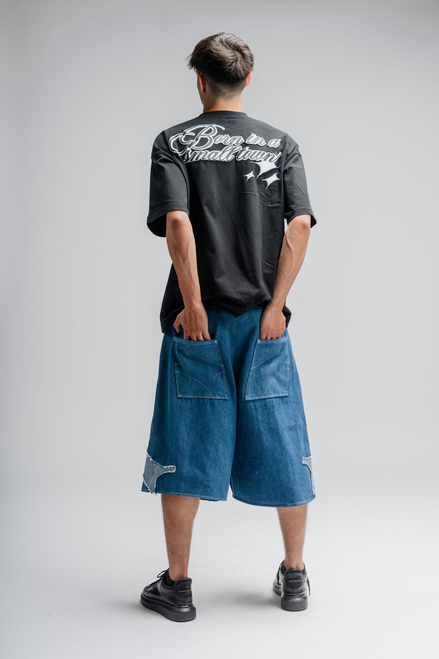 Baggy short in Blue Denim Custom made by Noie Studio