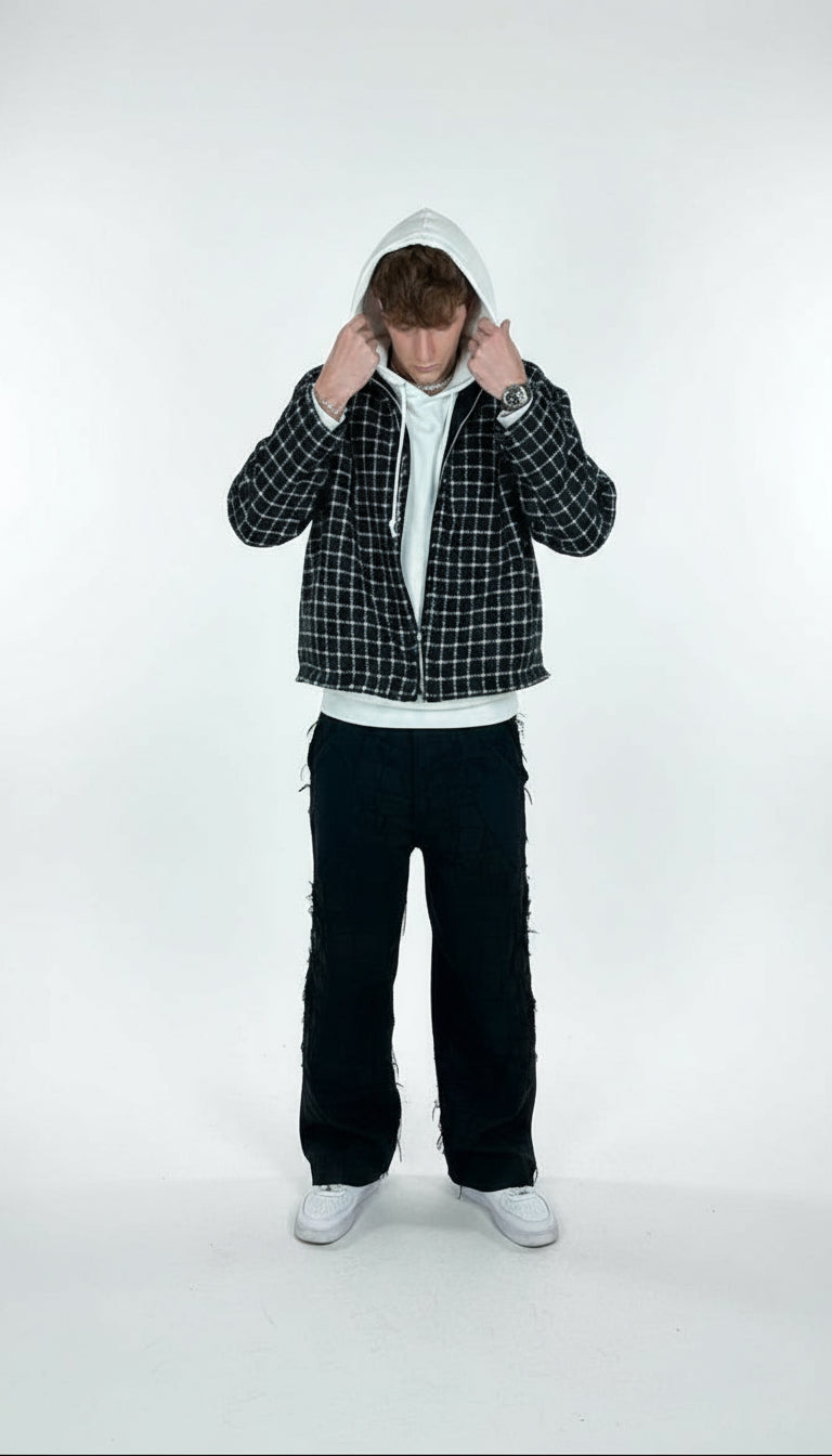 Handmade Painter Jacket - NUNZIA Squared Texture