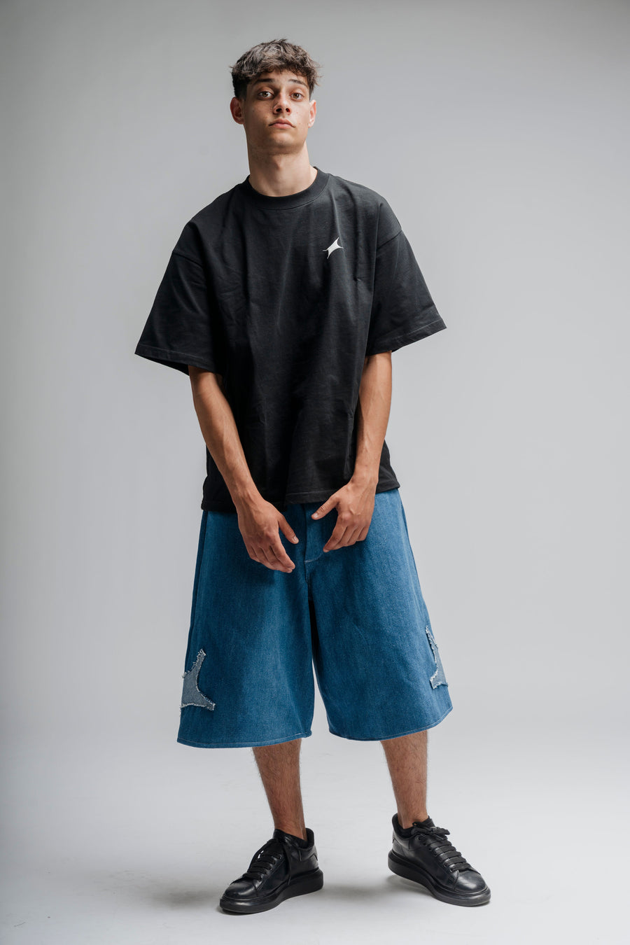 Baggy short in Blue Denim Custom made by Noie Studio