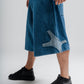 Baggy short in Blue Denim Custom made by Noie Studio