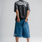 Baggy short in Blue Denim Custom made by Noie Studio