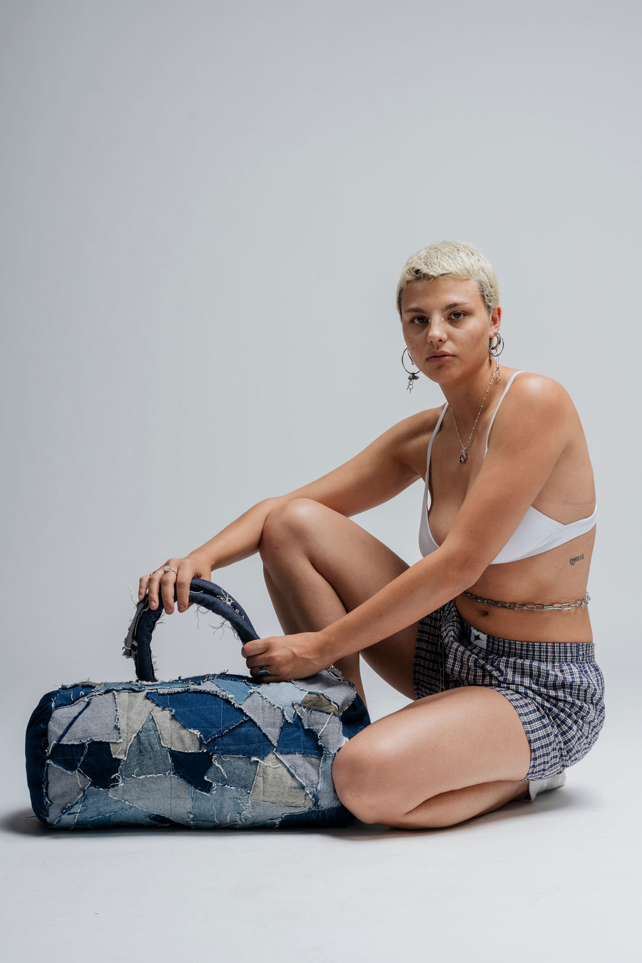 Patchwork denim Bag - Custom made by Noie Studio