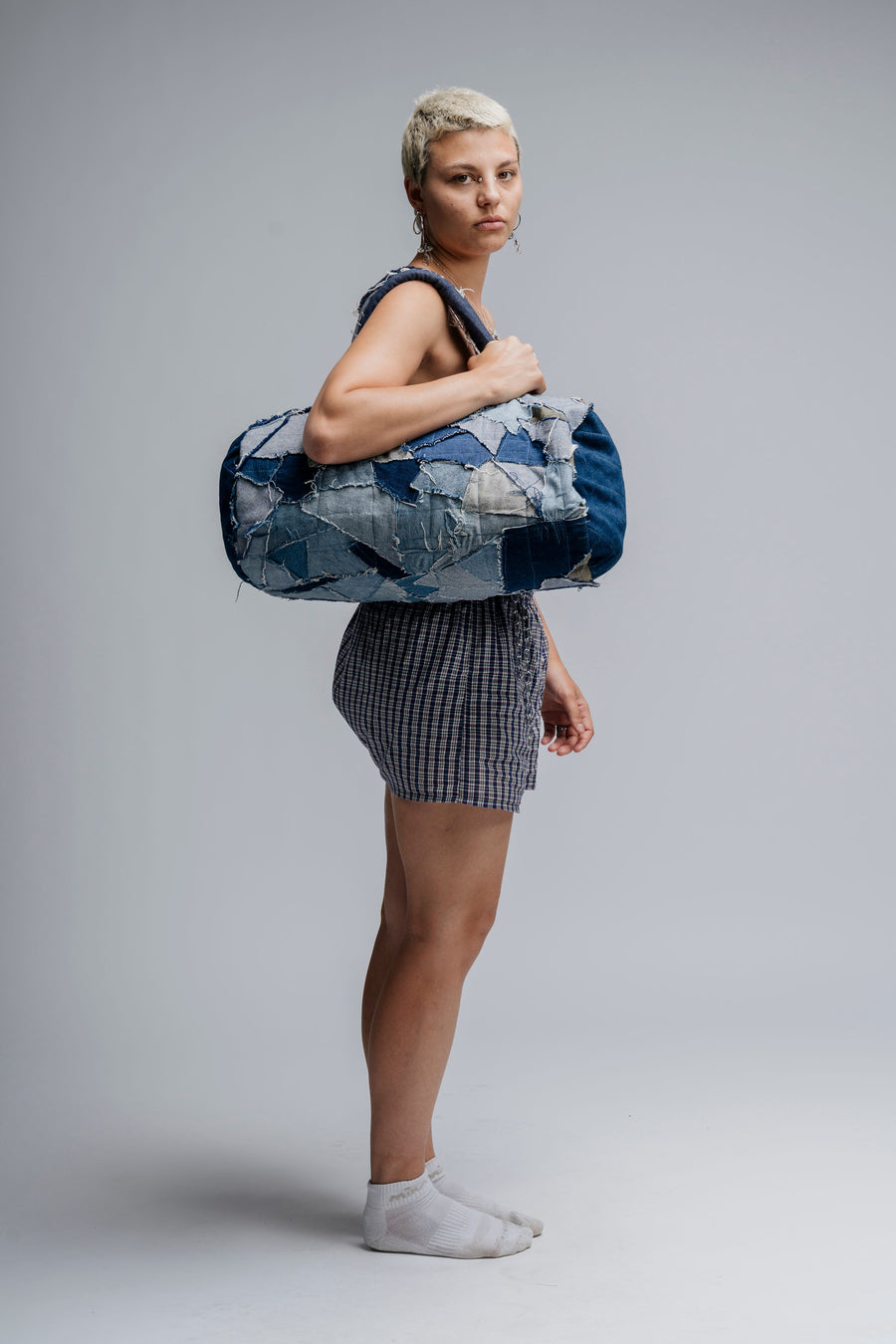 Patchwork denim Bag - Custom made by Noie Studio