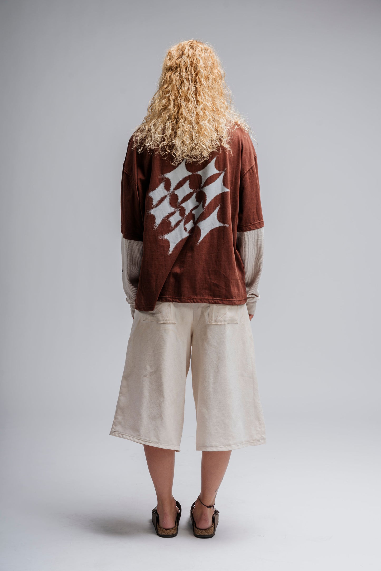 Double sleeves Tee Noie stars - Moka and Cream