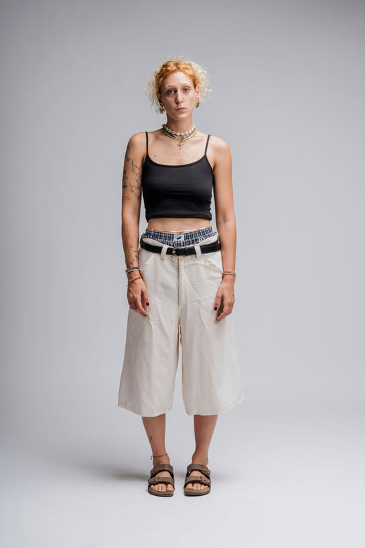 Baggy short Denim Coffee